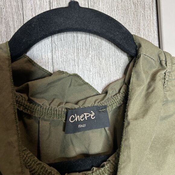 Chepe Italy Dress Small Green Maxi Sleeveless Ruffled Classic Sz S - Picture 3 of 8